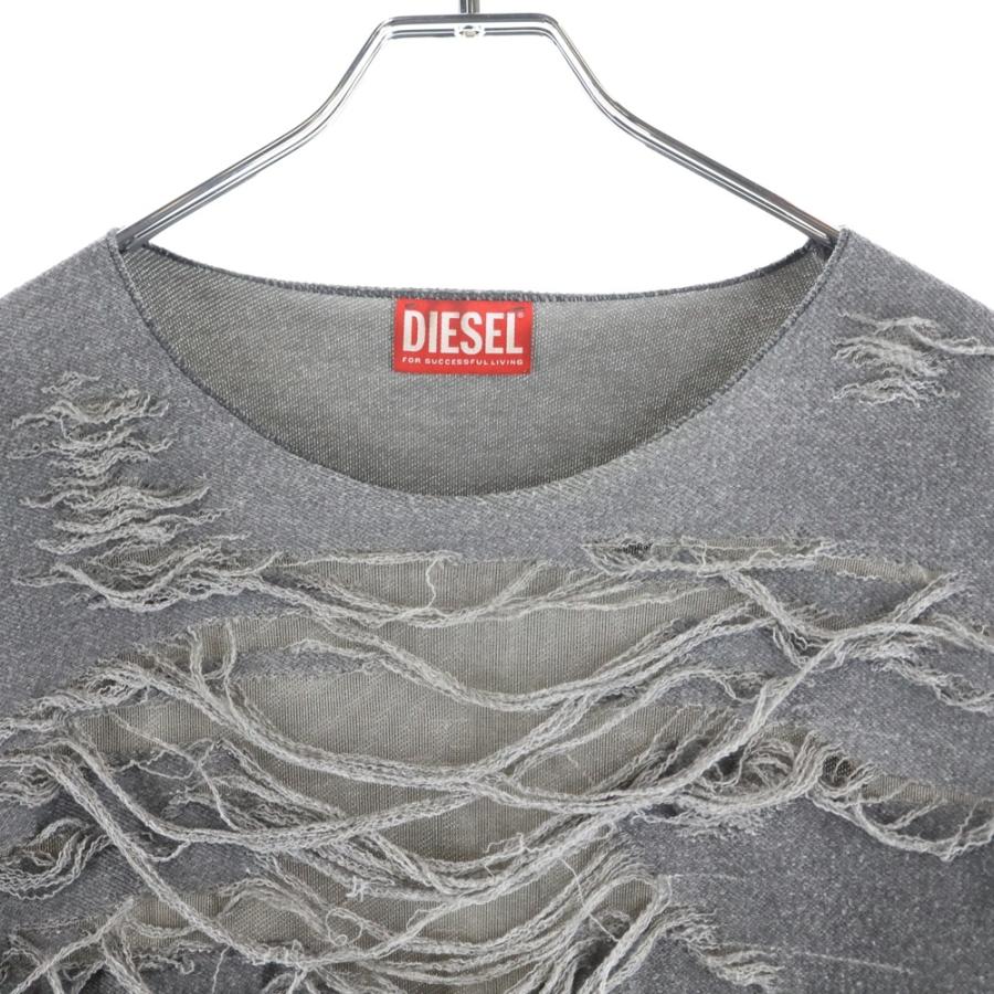 DIESEL（ディーゼル） 25SSS-RUBEN クラッシュ加工 クルーネック 
