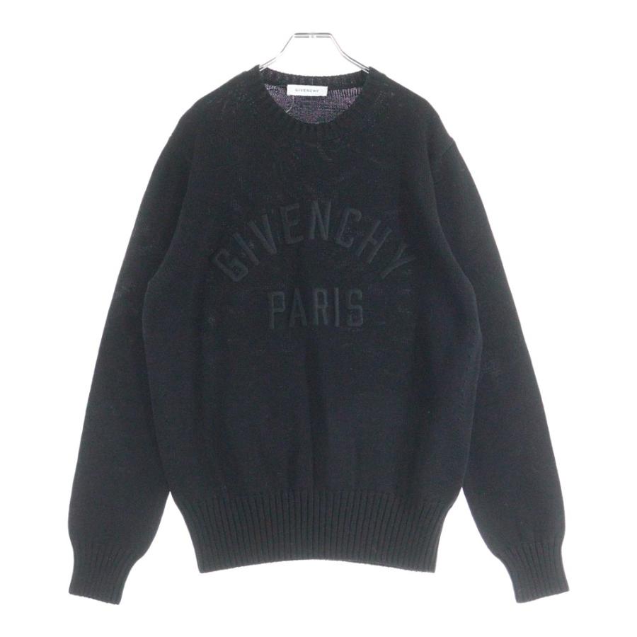 GIVENCHY ブラック ニットセーター GIVENCHY（ジバンシィ） Sweater Ecru In Cotton With Logo フロント