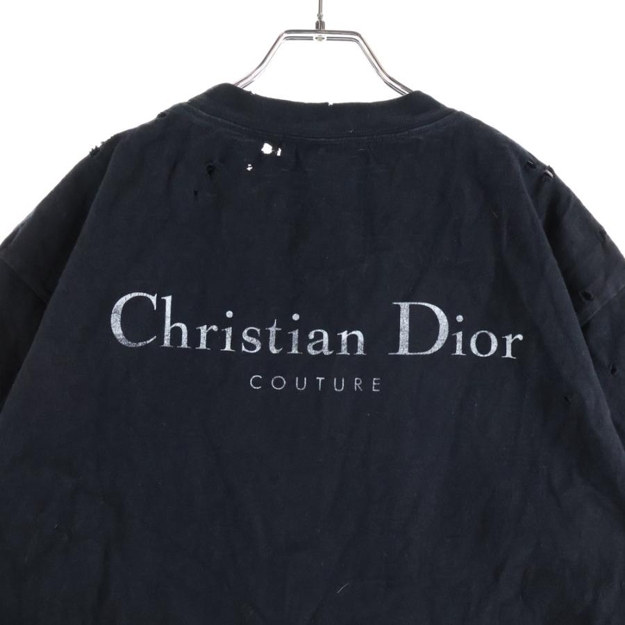 DIOR ディオール 23AW ダメージ加工 バックプリントロゴ コットン半袖T
