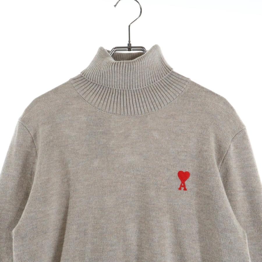 ami paris アミパリス ハートロゴ刺繍 タートルネックニットセーター