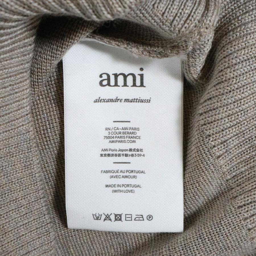 ami paris アミパリス ハートロゴ刺繍 タートルネックニットセーター