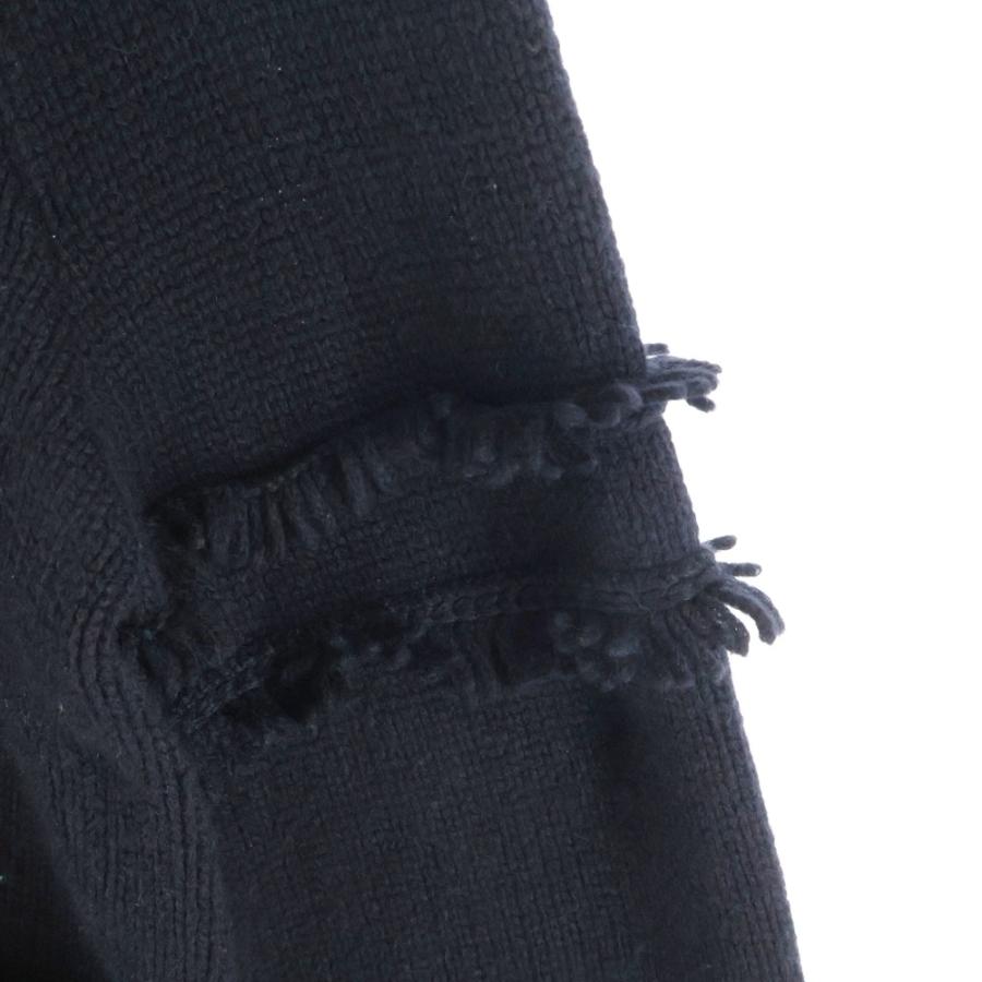 美品☆シャネル☆フリンジ付きブラックカーディガン CHANEL（シャネル） 07AW フリンジ付き カシミヤニットカーディガン
