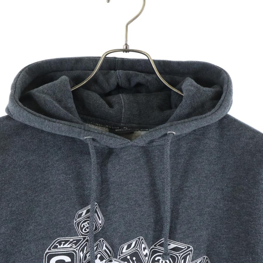 STUSSY（ステューシー） ロゴプリント プルオーバーパーカー グレー