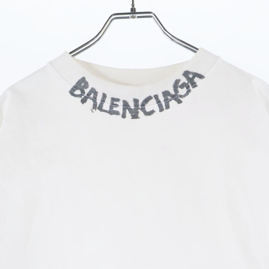 BALENCIAGA（バレンシアガ） ネックロゴ クルーネック半袖Tシャツ