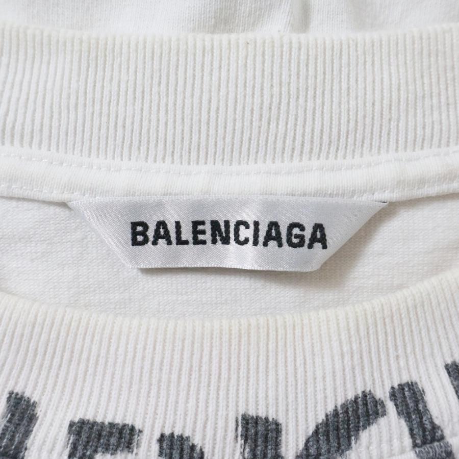 BALENCIAGA（バレンシアガ） ネックロゴ クルーネック半袖Tシャツ