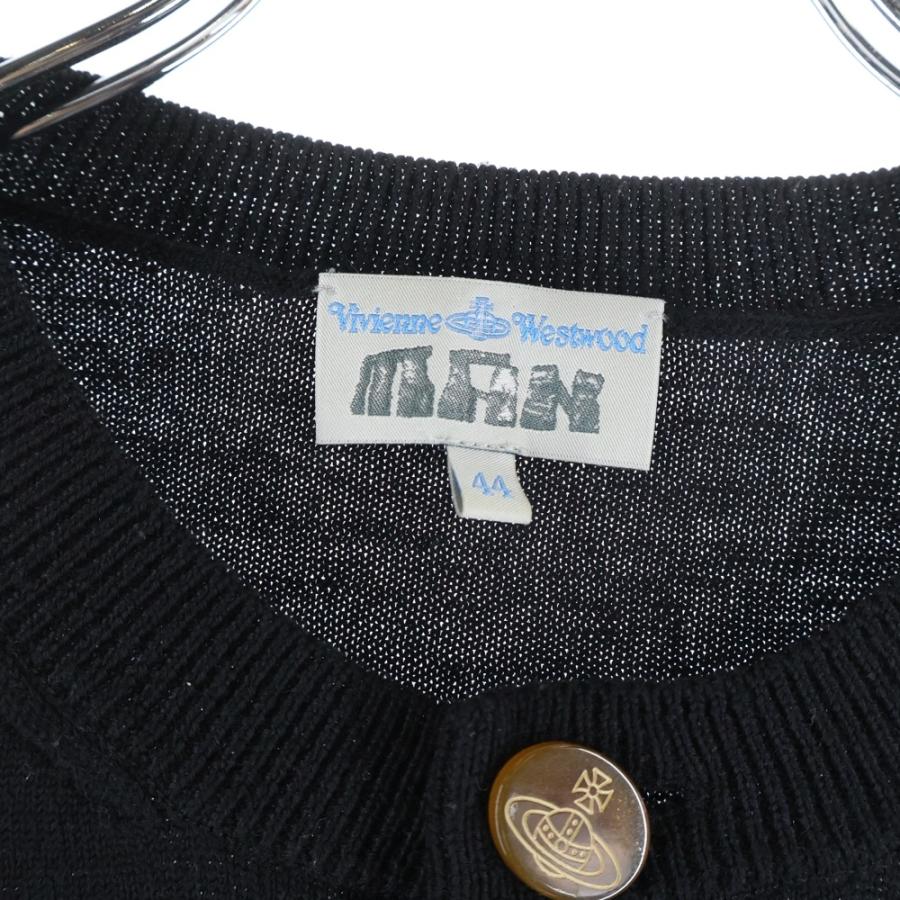 Vivienne Westwood MAN カーディガン イタリア製 ネイビー Vivienne Westwood MAN ヴィヴィアンウエストウッドマン ロゴ刺繍 バイ