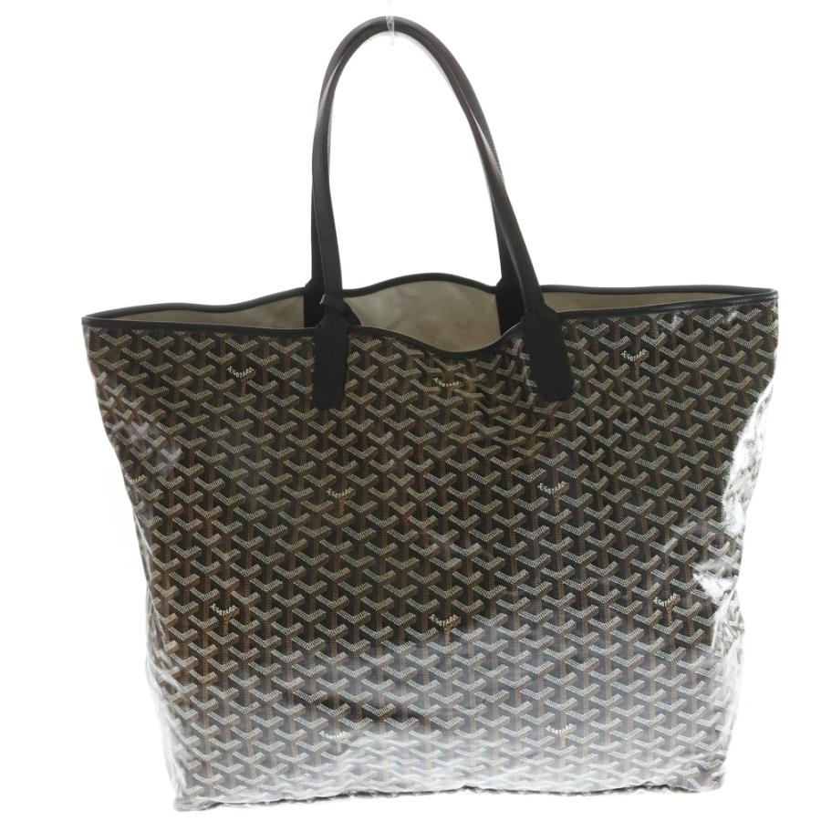 GOYARD ゴヤール　サンルイGM トートバッグ　ポーチ付　ブラウン GOYARD（ゴヤール） サンルイGM ポーチ付PVCレザートートバッグ