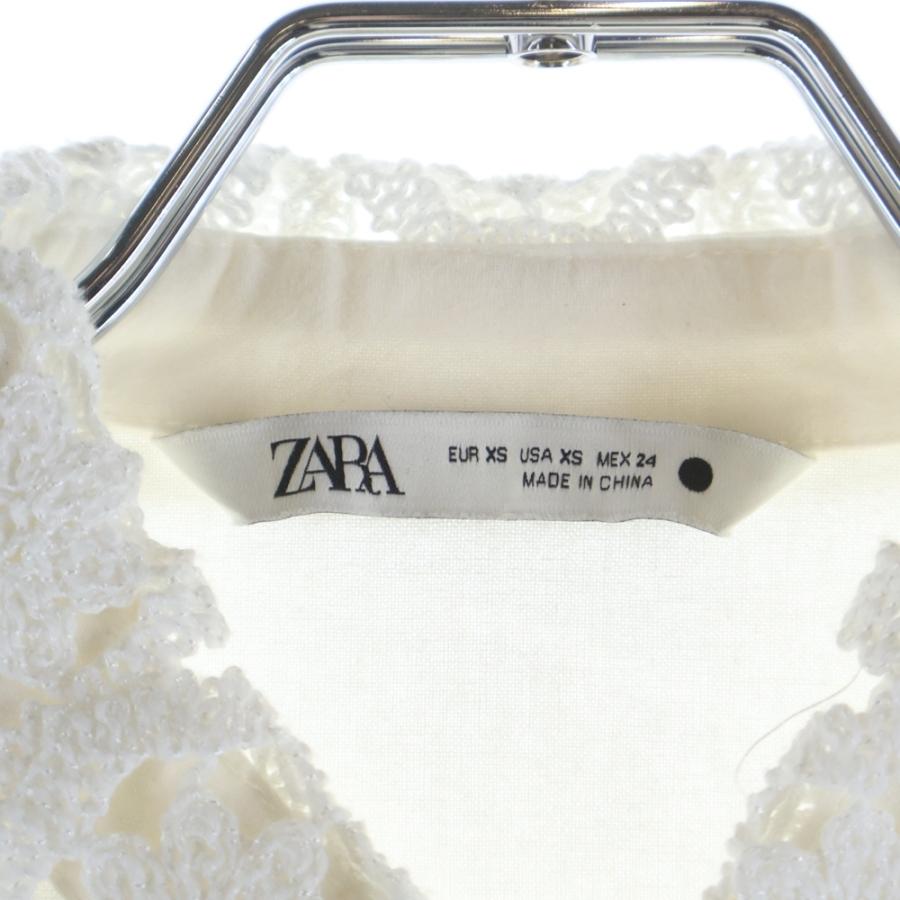 45R ホワイト レース装飾 長袖シャツ ZARA（ザラ） レース装飾 長袖シャツ ホワイト : BRING Yahoo!ショップ