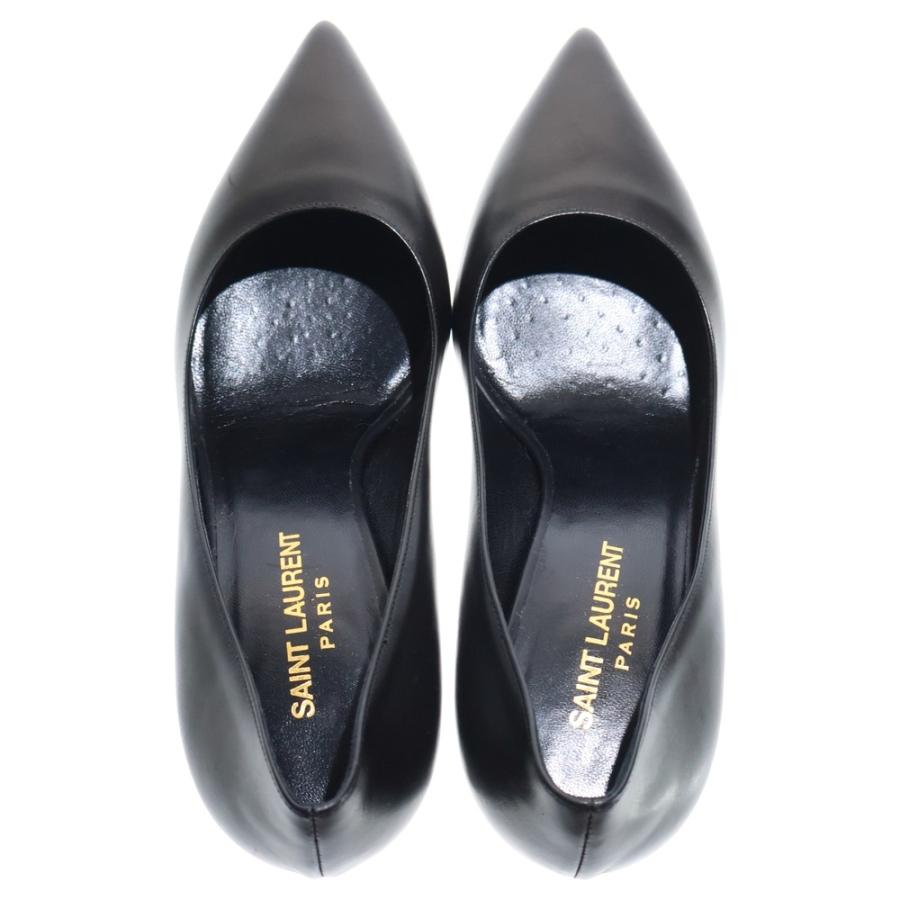 SAINT LAURENT PARIS サンローランパリ ポインテッドトゥ レザー ヒールパンプス 322889 ブラック_3