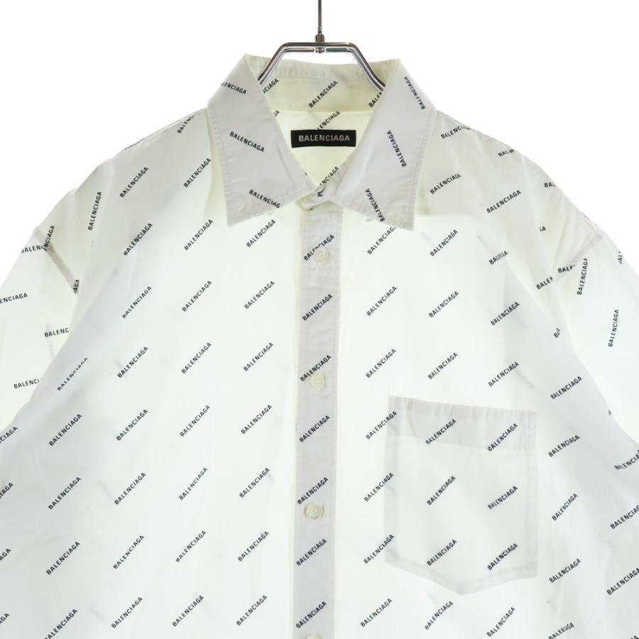 BALENCIAGA / バレンシアガ | コットン ロゴ刺しゅう ボタンダウン シャツ | 34 | ホワイト | レディース BALENCIAGA - BALENCIAGA / バレンシアガ | コットン ロゴ刺しゅう