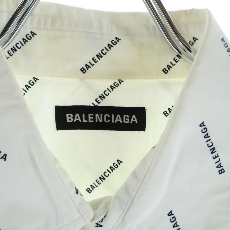 BALENCIAGA / バレンシアガ | コットン ロゴ刺しゅう ボタンダウン シャツ | 34 | ホワイト | レディース BALENCIAGA - BALENCIAGA / バレンシアガ | コットン ロゴ刺しゅう