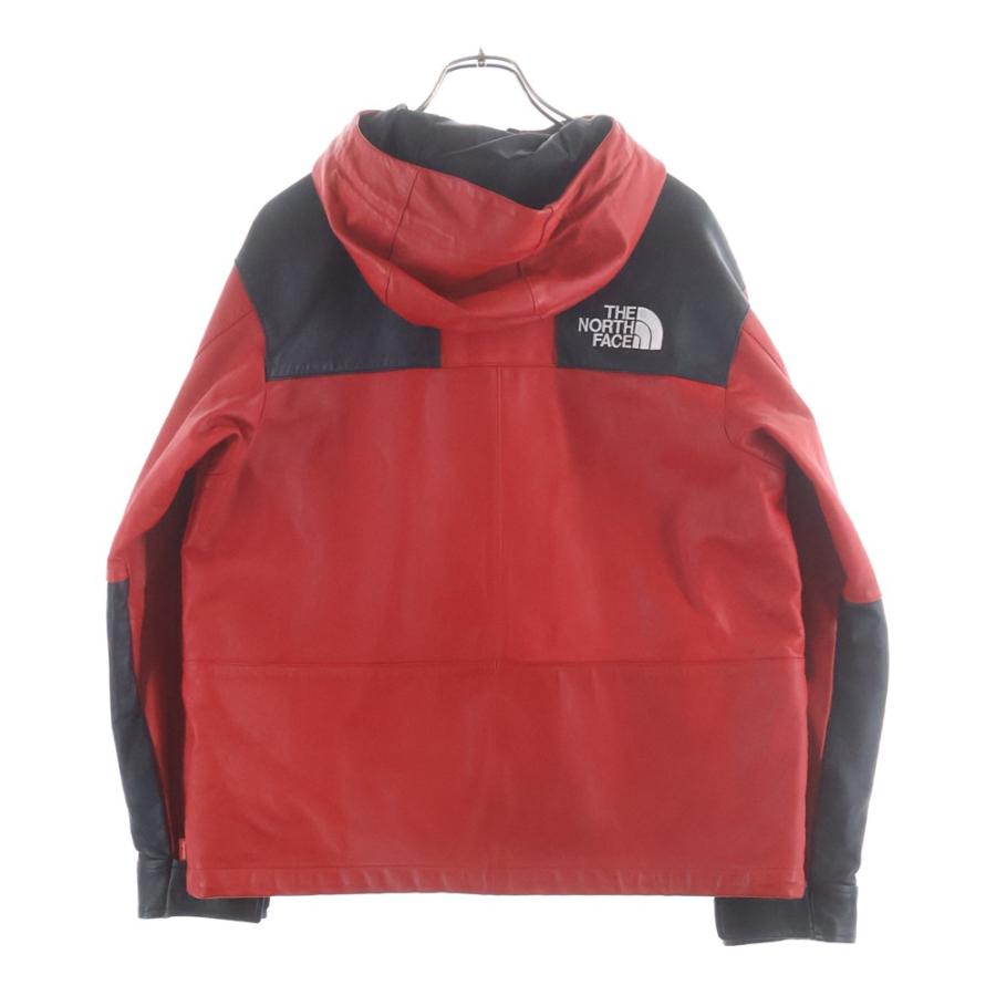 シュプリーム 18AW × THE NORTH FACE Leather Mountain Jacket NF0A3VJ8 ザノースフェイス レザーマウンテンジャケット レッド/ブラックの画像