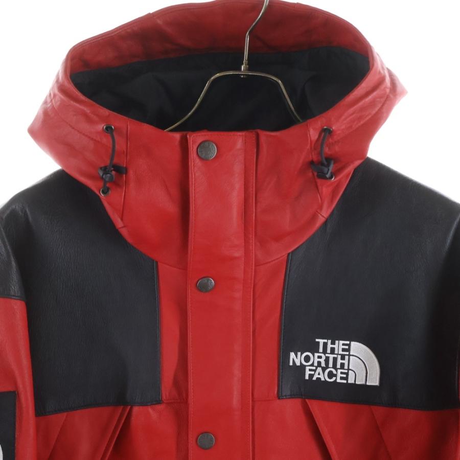 シュプリーム 18AW × THE NORTH FACE Leather Mountain Jacket NF0A3VJ8 ザノースフェイス レザーマウンテンジャケット レッド/ブラックの画像