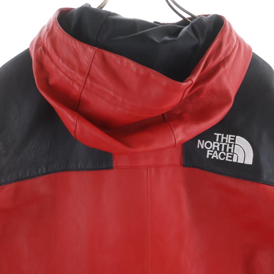 シュプリーム 18AW × THE NORTH FACE Leather Mountain Jacket NF0A3VJ8 ザノースフェイス レザーマウンテンジャケット レッド/ブラックの画像
