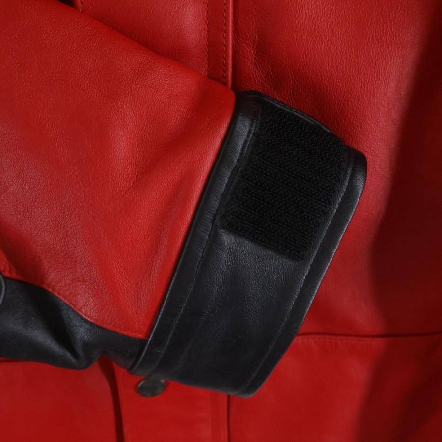 シュプリーム 18AW × THE NORTH FACE Leather Mountain Jacket NF0A3VJ8 ザノースフェイス レザーマウンテンジャケット レッド/ブラックの画像