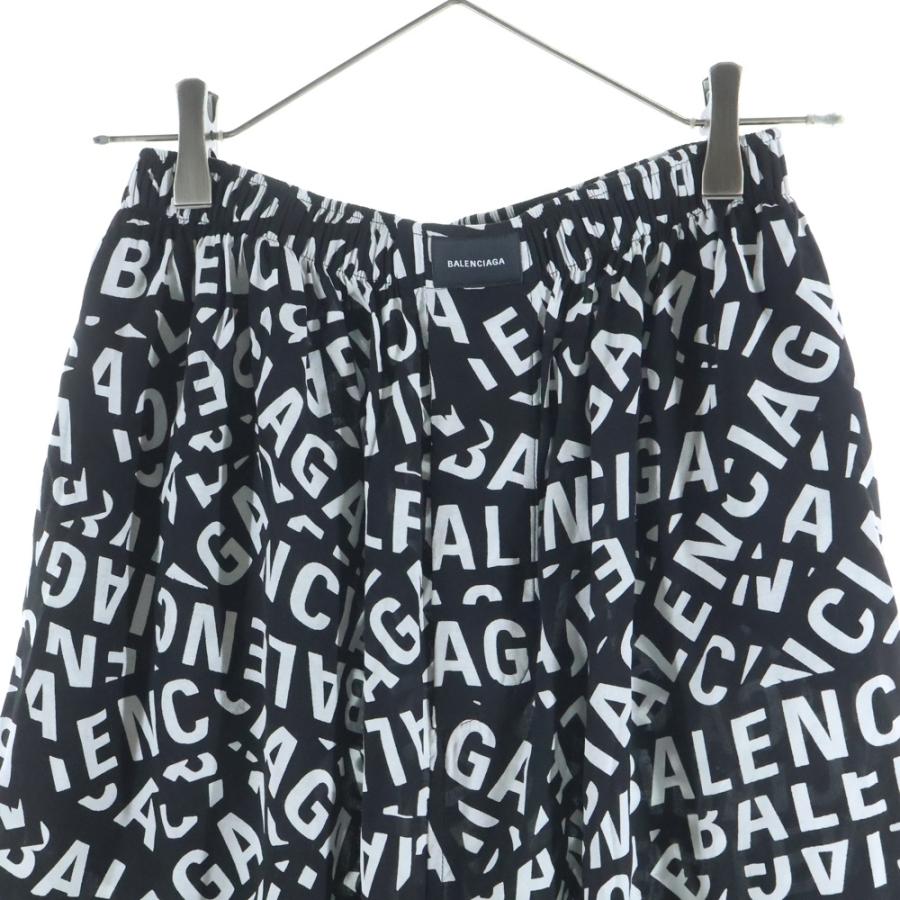 バレンシアガ BALENCIAGA 21ssロゴ総柄 レーヨン イージーパンツ