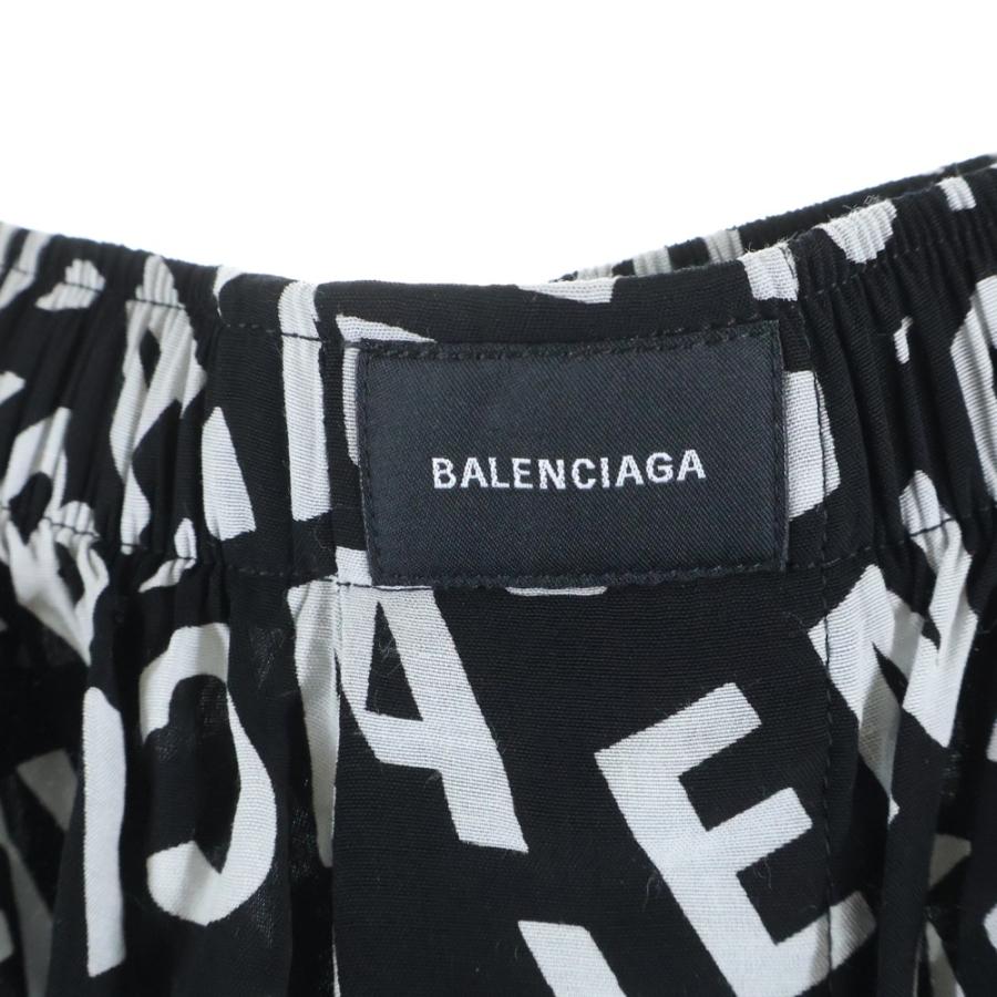 バレンシアガ BALENCIAGA 21ssロゴ総柄 レーヨン イージーパンツ