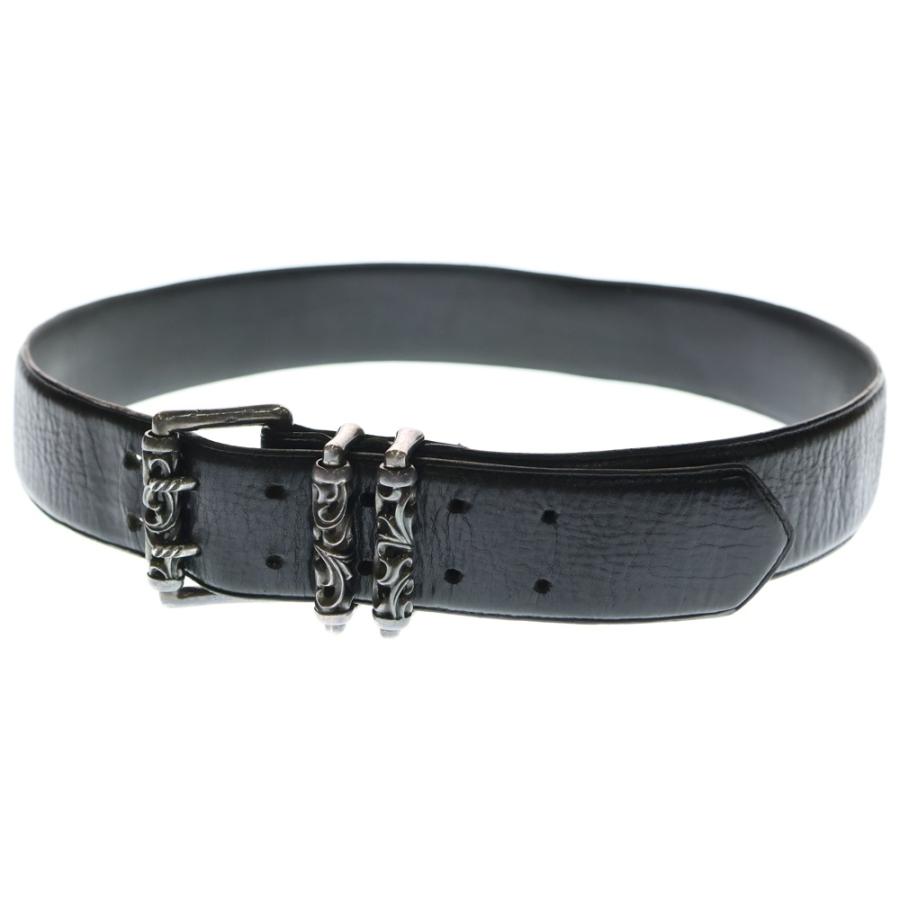 クロムハーツ　ダブルピン　ローラーベルト CHROME HEARTS（クロムハーツ） ROLLER2 ダブルピンスクロール レザー