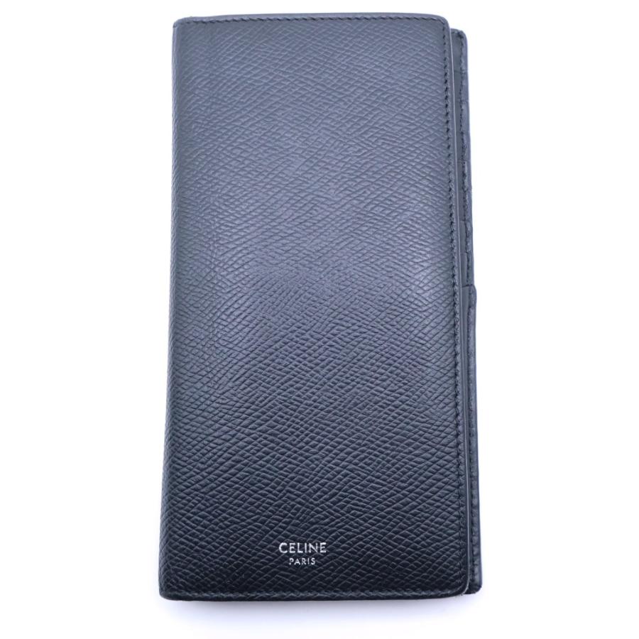 CELINE セリーヌ グレインレザー 二つ折り財布 W-SD-3270 ブラック CELINE（セリーヌ） グレインレザー 二つ折り財布 W-SD-3270 ブラック