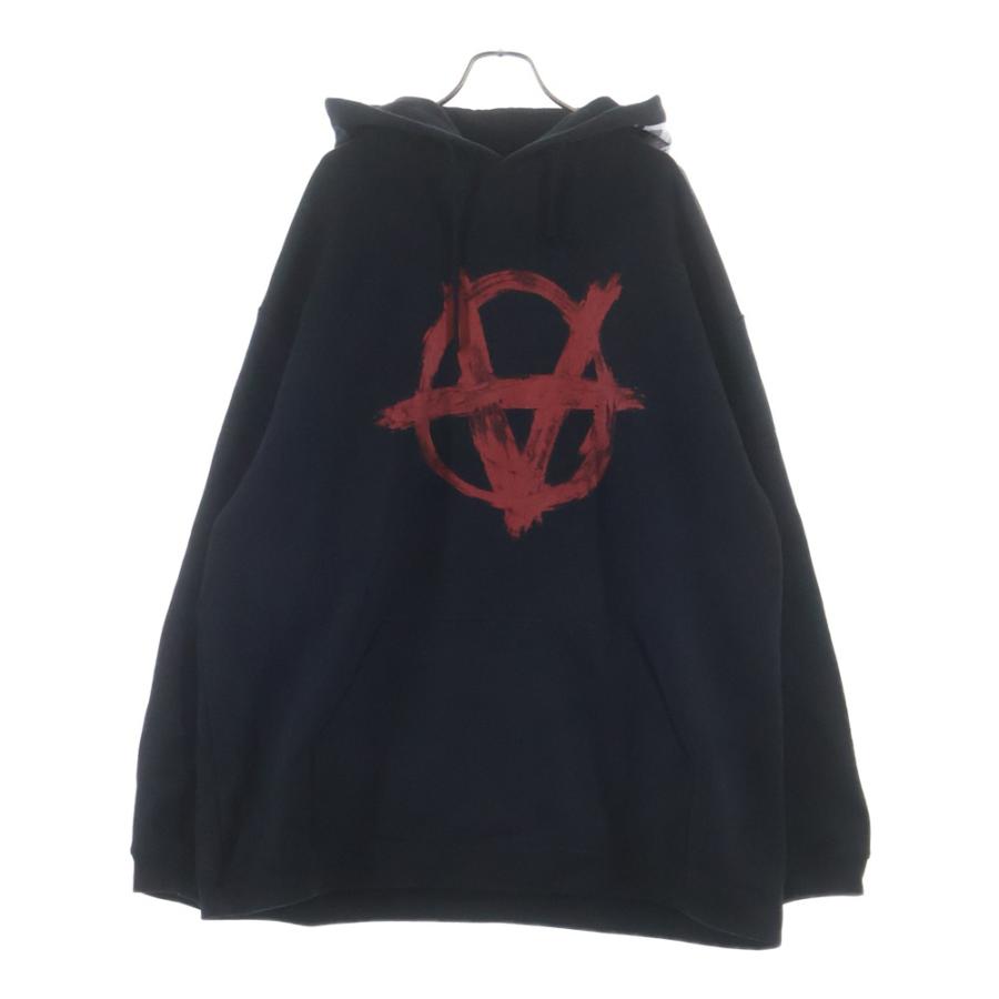 VETEMENTS ヴェトモン 20SS Anarchy Hoodie ヴェトモン アナーキーフーディ プルオーバーパーカー プリント ブラック SS20TR312 VETEMENTS（ヴェトモン） 20SS Anarchy Hoodie アナーキーフーディ