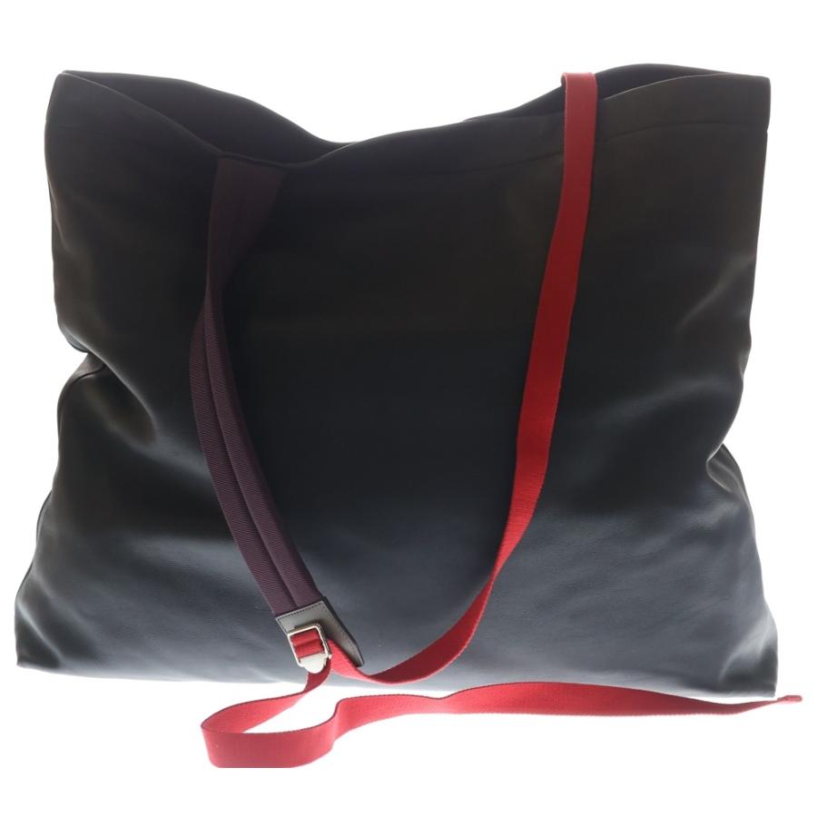 Ｋ　　BURBERRYバーバリーナイロン革トートバッグ ブラック BURBERRY（バーバリー） LEATHER TOTE BAG レザー ナイロンショルダー