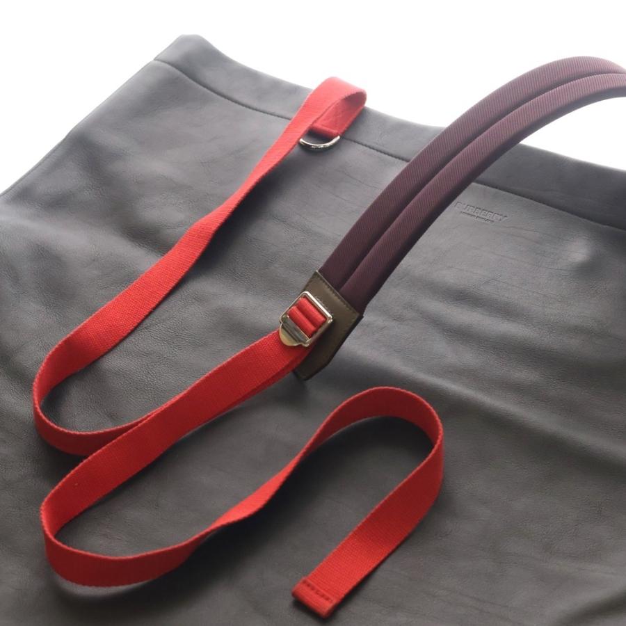 BURBERRY（バーバリー） LEATHER TOTE BAG レザー ナイロンショルダー