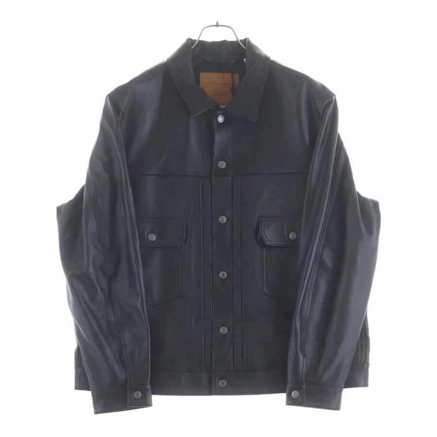 Levi's（リーバイス） PREMIUM BLACK TYPE2 TRUCKER LEATHER JACKET