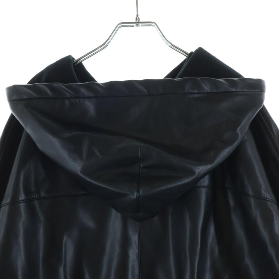 LAST NEST ラスト ネスト 25AW CROSS EMBROIDERY LEATHER ZIP HOODIE