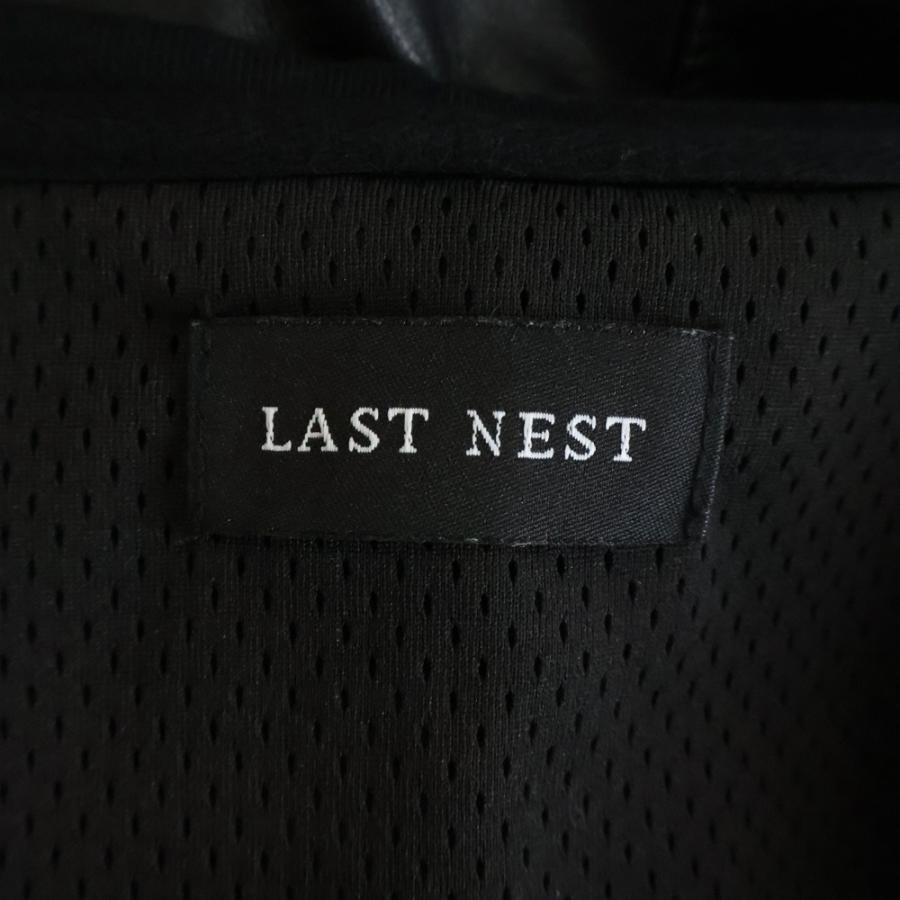 LAST NEST ラスト ネスト 25AW CROSS EMBROIDERY LEATHER ZIP HOODIE