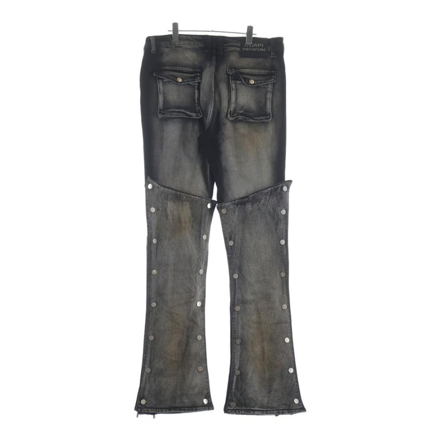 GUAPI グアピ STACKED PANTS スタックドパンツ フレアデニム ブラック GUAPI グアピ STACKED PANTS スタックドパンツ フレアデニム ブラック