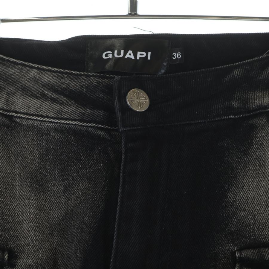 GUAPI グアピ STACKED PANTS スタックドパンツ フレアデニム ブラック