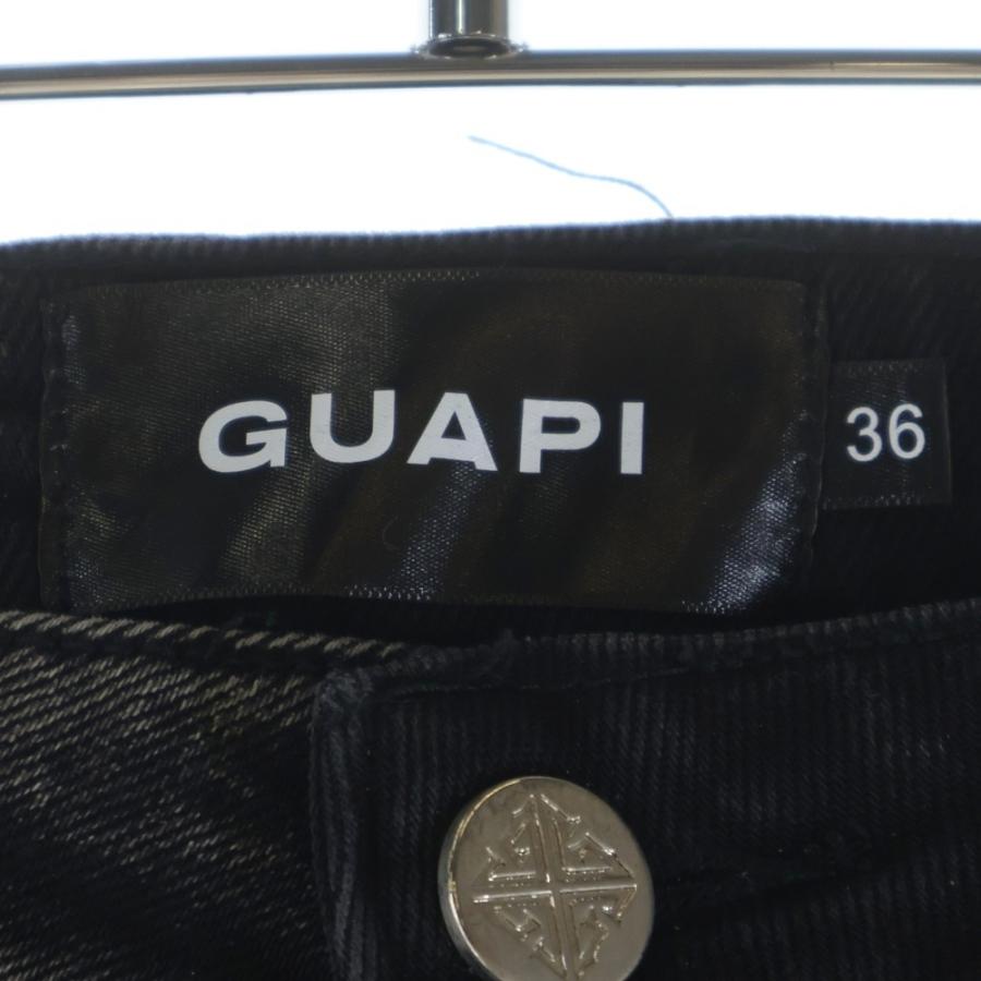 GUAPI グアピ STACKED PANTS スタックドパンツ フレアデニム ブラック