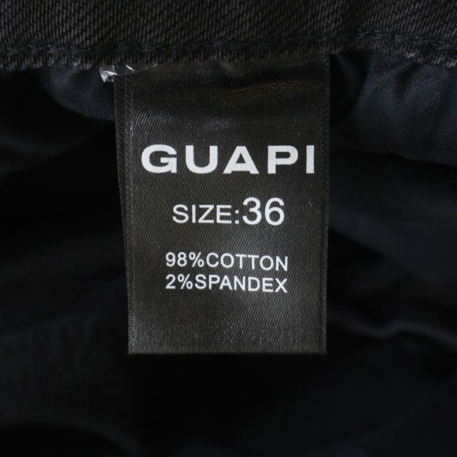 GUAPI グアピ STACKED PANTS スタックドパンツ フレアデニム ブラック