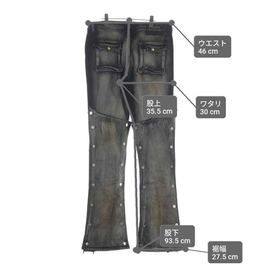 GUAPI グアピ STACKED PANTS スタックドパンツ フレアデニム ブラック 