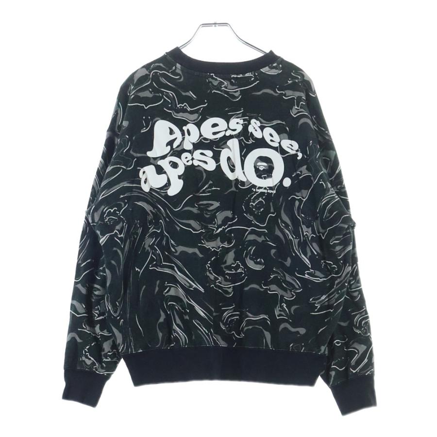 A BATHING APE スウェット M ロゴ グレー カモフラ A BATHING APE（アベイシングエイプ） MARBLING CAMO LOGO RELAXED FIT