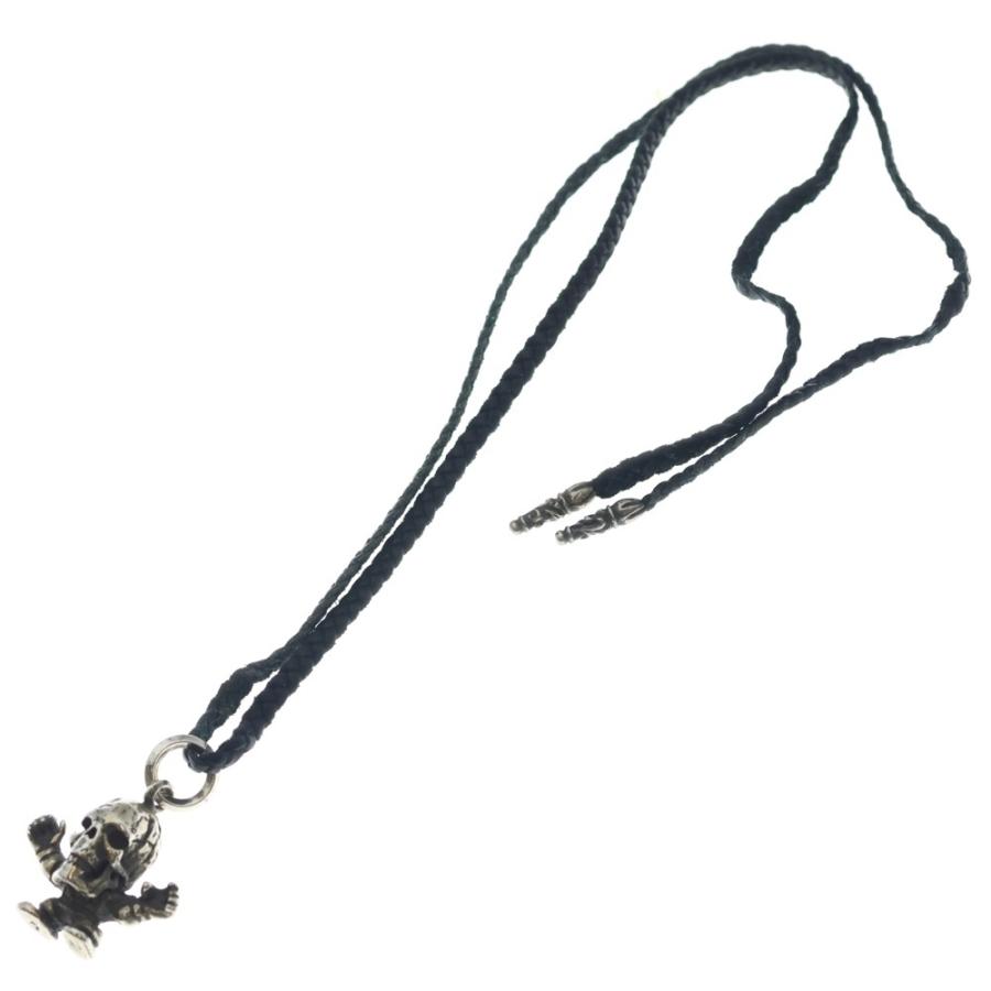 CHROME HEARTS クロムハーツ LEATHER BRAID FOTI HARRIS TEETER スクロールレザーブレード フォティ ハリスティータ ネックレス シルバー CHROME HEARTS（クロムハーツ） LEATHER BRAID FOTI HARRIS TEETER