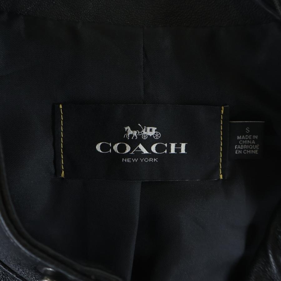 COACH コーチ F33779 ブラック シングル ライダースジャケット COACH - コーチ ブラック F33779 ラムレザー ライダース Lの通販 by