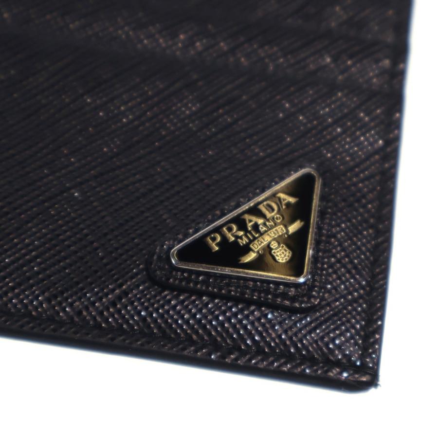PRADA プラダ ケース サフィアーノ 三角プレート 黒 SAFFIANO TRIANGLE カードケース サフィアーノレザー ブラック 三角