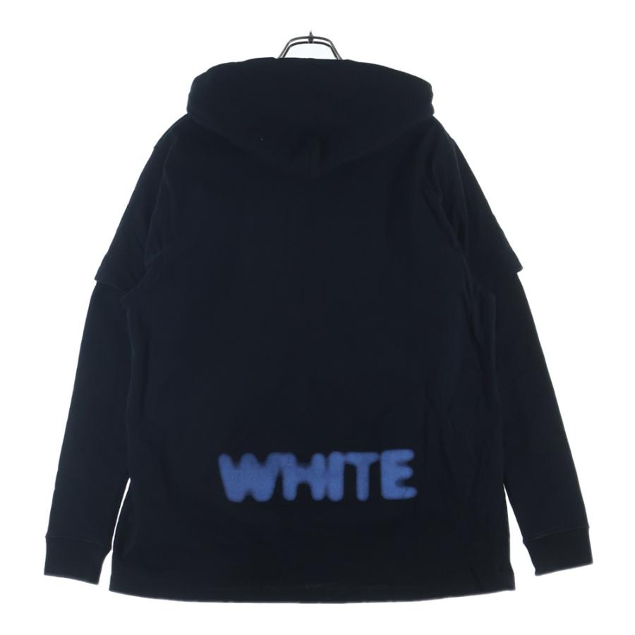 OFF-WHITE オフホワイト レイヤード フーディーパーカー OMBB042F1819203 ブラック OFF-WHITE オフホワイト レイヤード フーディーパーカー