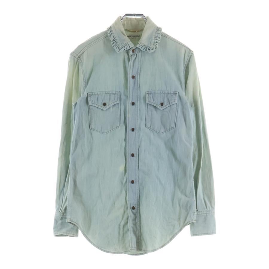 SAINT LAURENT PARIS サンローランパリ 15SS 襟フリル デニム 393702