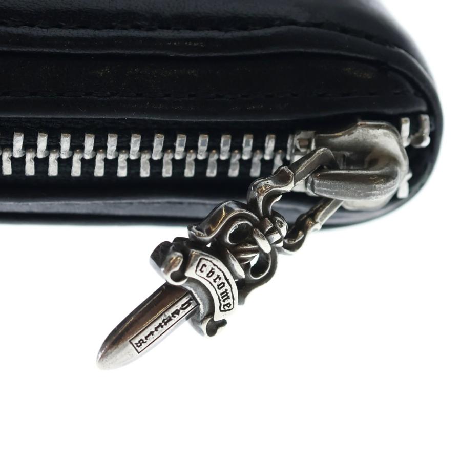 CHROME HEARTS クロムハーツ REC F ZIP PLANE プレーン ラウンドジップレザーウォレット 財布 ブラック BCA370 CHROME HEARTS（クロムハーツ） REC F ZIP PLANE プレーン ラウンド