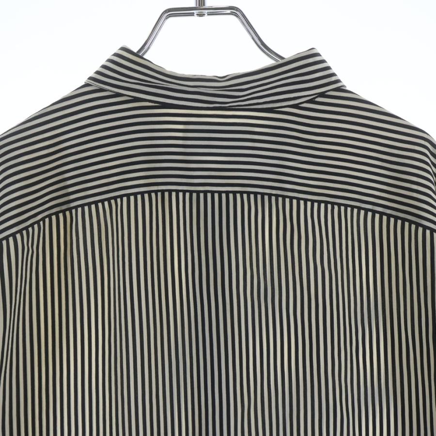サンローランパリ 21SS Stripe Silk Shirt ストライプ シルク 比翼 