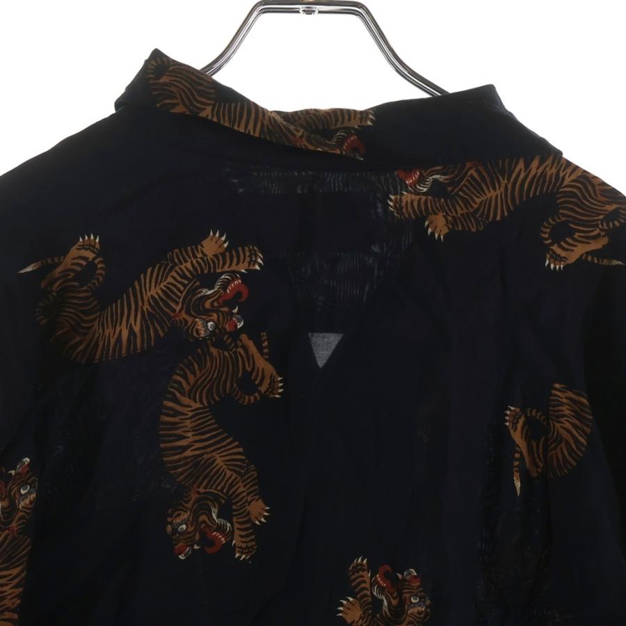 WACKO MARIA 虎柄 アロハシャツ 日本製 黒 WACKO MARIA（ワコマリア） Tim Lehi Hawaian Shirt 虎 開襟 長袖