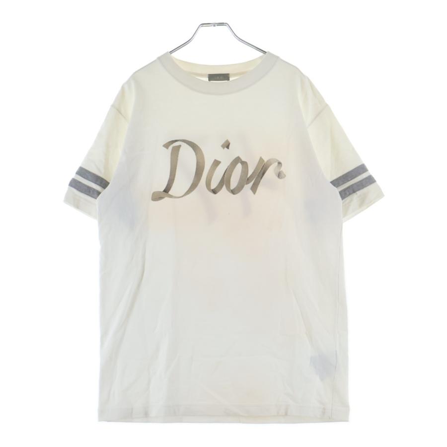 DIOR ディオール フロントロゴ刺繍 クルーネック半袖Tシャツ 