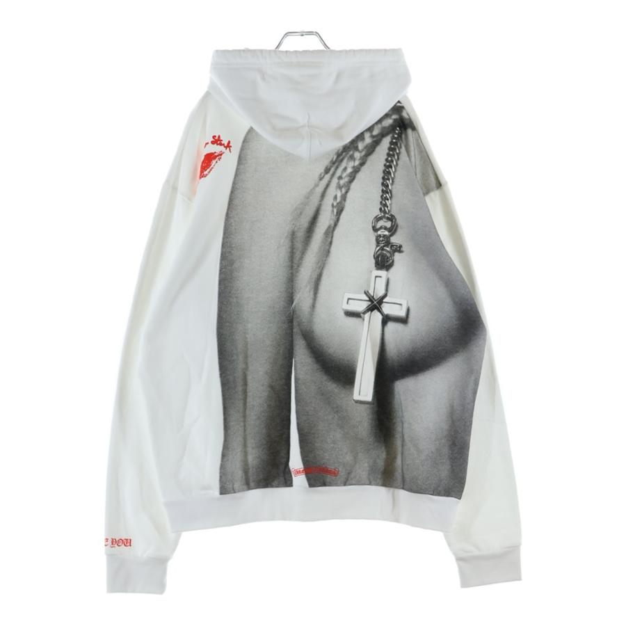 CHROME HEARTS クロムハーツ Laurie Lynn Stark LLS HOODIE ローリーリンスターク バックプリントプルオーバーパーカー ホワイト CHROME HEARTS（クロムハーツ） Laurie Lynn Stark LLS HOODIE