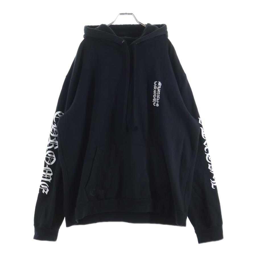 Chrome Hearts 黒 パーカー CHROME HEARTS（クロムハーツ） Vertical Logo Hoodie バーティカル