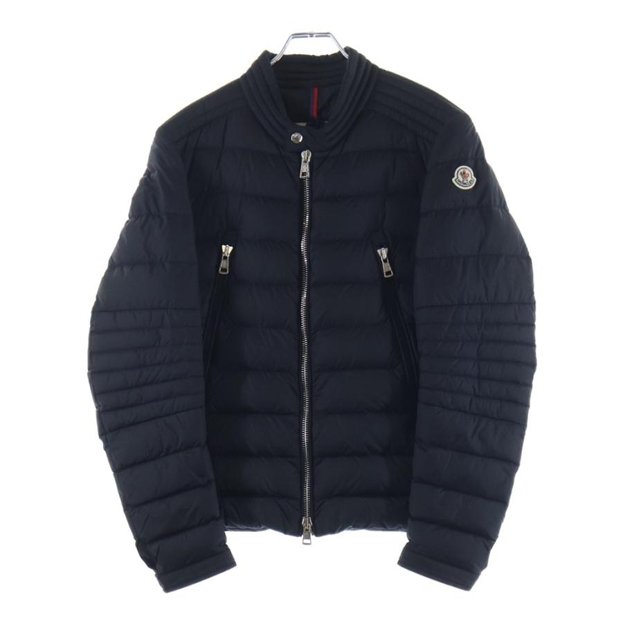 MONCLER モンクレール 17AW AMIOT エミオット ワッペンロゴ ライダース ダウンジャケット ブラック C20914030205 68352 MONCLER（モンクレール） 17AW AMIOT エミオット ワッペンロゴ