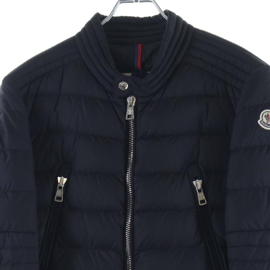 MONCLER モンクレール 17AW AMIOT エミオット ワッペンロゴ ライダース ダウンジャケット ブラック C20914030205 68352 MONCLER（モンクレール） 17AW AMIOT エミオット ワッペンロゴ