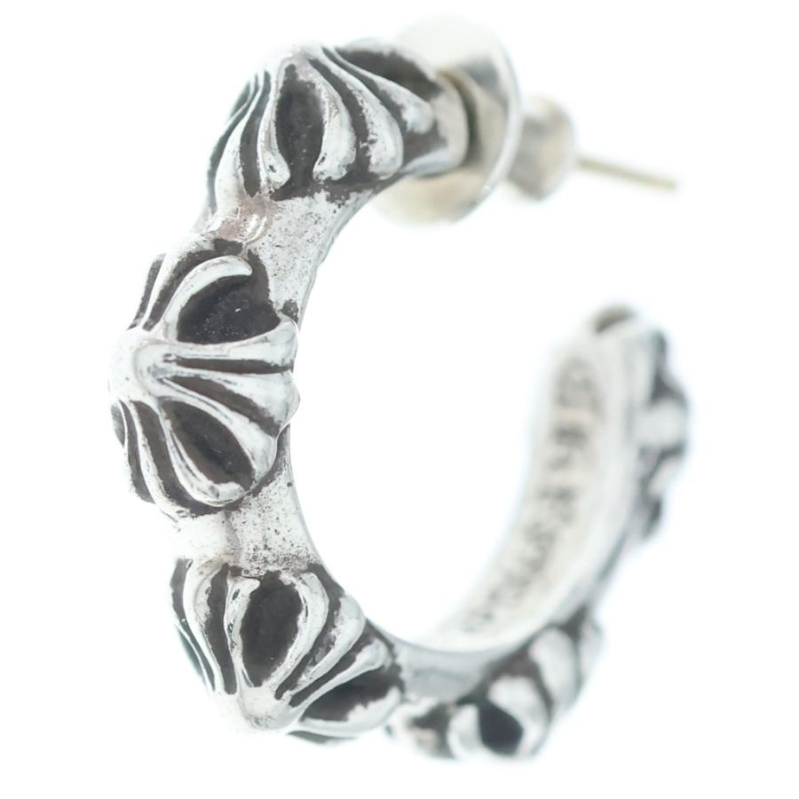 CHROME HEARTS クロムハーツ HOOP CROSS クロスバンド フープピアス シルバー BCA100 CHROME HEARTS（クロムハーツ） HOOP CROSS クロスバンド フープピアス