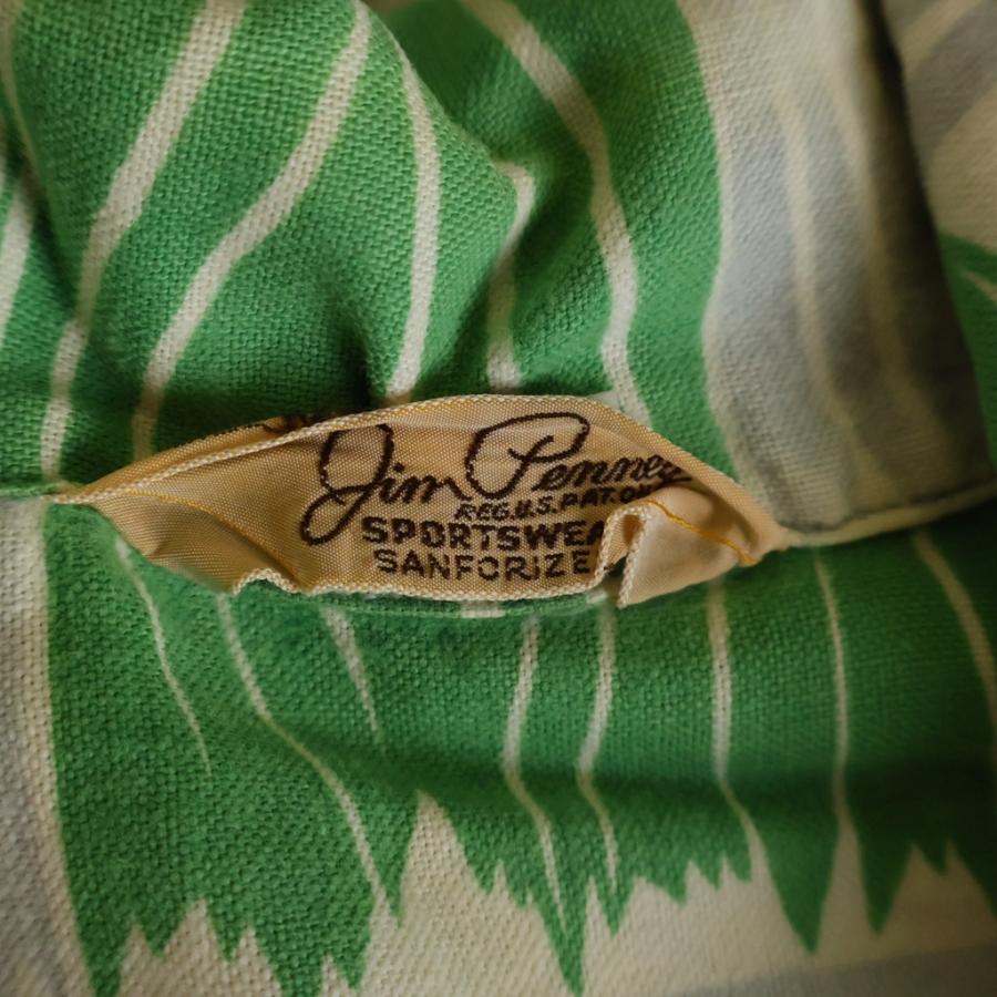 VINTAGE ヴィンテージ 50s-60s プリントネル 和柄ベース フランネル 開襟 長袖シャツ ブルー VINTAGE ヴィンテージ 50s-60s プリントネル 和柄ベース フランネル